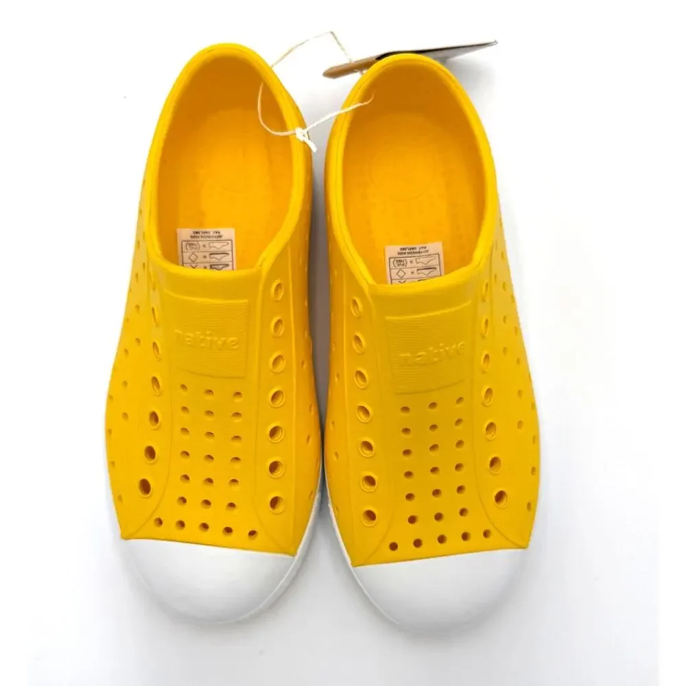NEW! Native Jefferson Child Shoes - Crayon Yellow/Shell White - c13